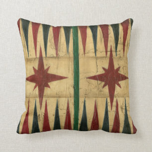 Antique Backgammon Game Board by Ethan Harper Throw Pillow