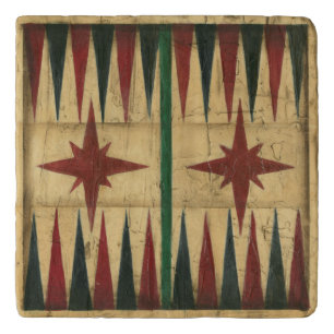 Antique Backgammon Game Board by Ethan Harper Trivet