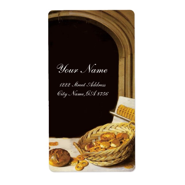 ANTIQUE  BAKER BAKERY BREAD SHOP WAX SEAL MONOGRAM LABEL (Front)