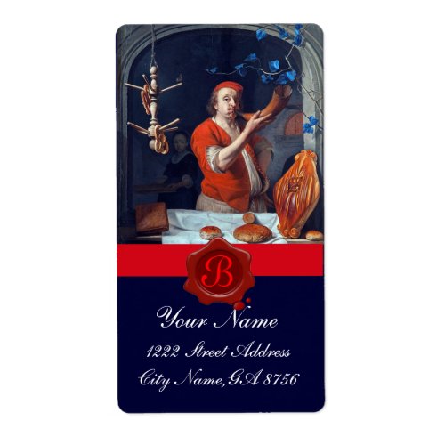 ANTIQUE  BAKER BAKERY BREAD SHOP WAX SEAL MONOGRAM LABEL