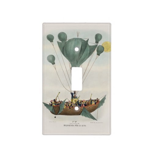 Antique Balloon Air Ship Artwork Light Switch Cover