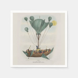 Antique Balloon Air Ship Artwork Napkins