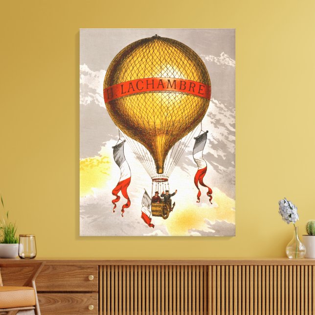 Antique Balloon labeled "H. Lachambre", 1880 Canvas Print (Insitu(LivingRoom))