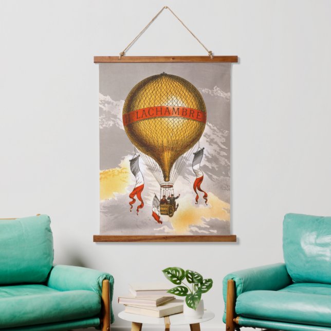 Antique Balloon labeled "H. Lachambre", 1880 Hanging Tapestry (Living Room)