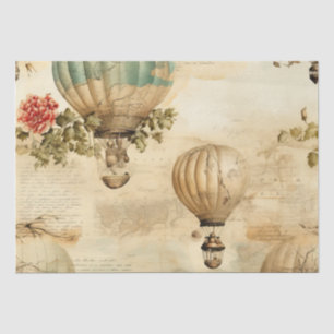 Antique Balloon Peony Botanical Travel Tissue Paper