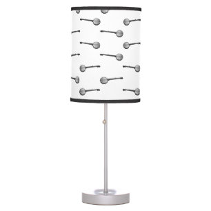 Antique Banjo Art Illustrated CUSTOM BG COLOR Table Lamp