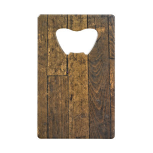 Antique Bare Wood Panel Credit Card Bottle Opener