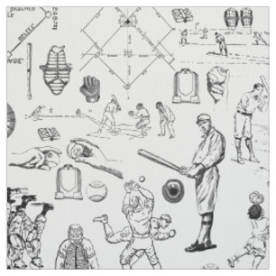 antique baseball players sports vintage  fabric