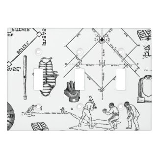 antique baseball players sports vintage light switch cover