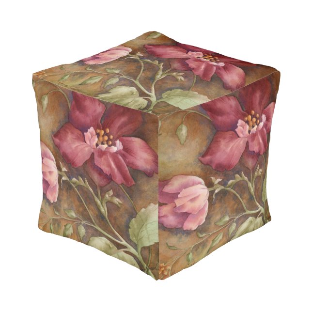 Antique Beauties I Pouf (Angled Front)