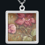 Antique Beauties I Silver Plated Necklace<br><div class="desc">Floral</div>