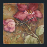 Antique Beauties I Square Wall Clock<br><div class="desc">Floral</div>
