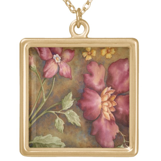 Antique Beauties II Gold Plated Necklace (Front)