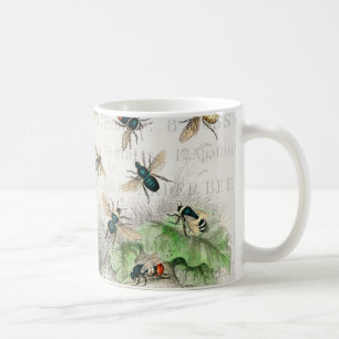 Antique Bee Honey Worker Queen Bees Vintage Coffee Mug