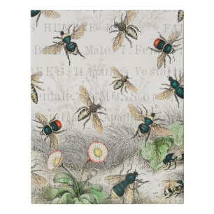 Antique Bee Honey Worker Queen Bees Vintage Faux Canvas Print