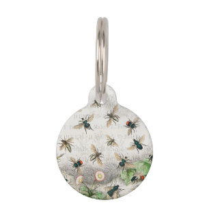 Antique Bee Honey Worker Queen Bees Vintage Pet ID Tag