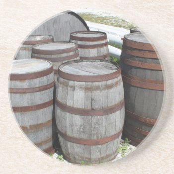 Antique Beer Barrels Photograph Drink Coaster by NotionsbyNique at Zazzle
