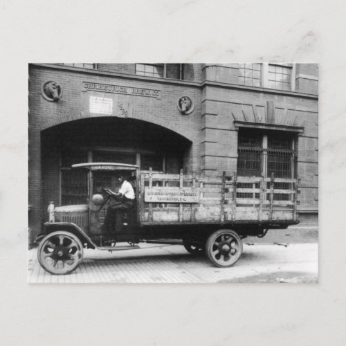 Antique Beer Truck 1920s Postcard