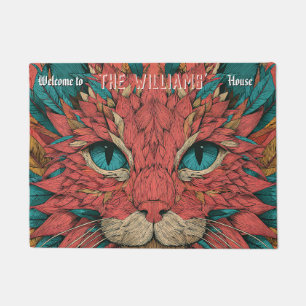 Antique Bengal Cat Mom Dad Home Out Door Carpet Doormat