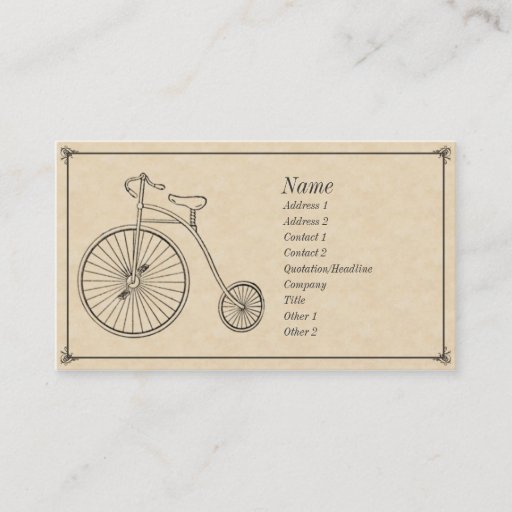 Customizable Antique Bicycle Business Cards