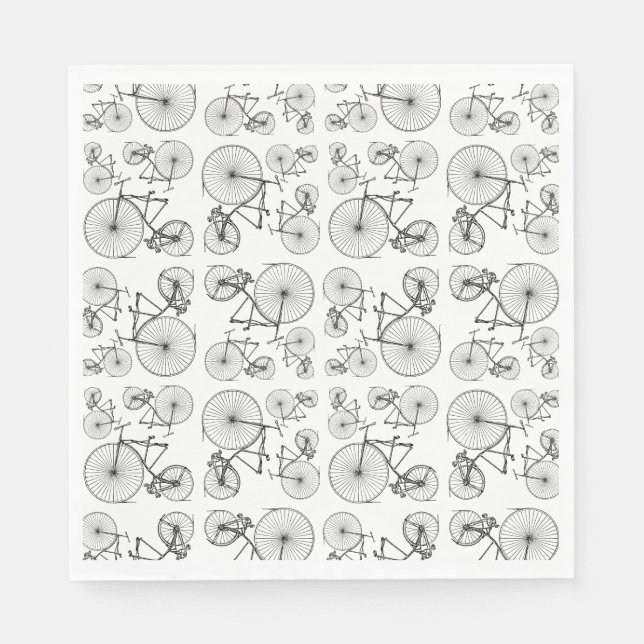 Antique Bicycles Art CUSTOM BACKGROUND COLOR Napkins (Front)