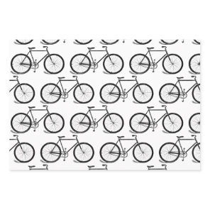 Antique Bicycles Bike Art CUSTOM BACKGROUND COLOR Wrapping Paper Sheets