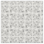 Antique Bicycles Print Pattern CUSTOM BG COLOR Fabric