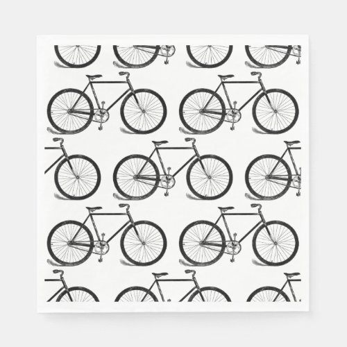 Antique Bicycles Vintage Bike Art CUSTOM BG COLOR Napkins