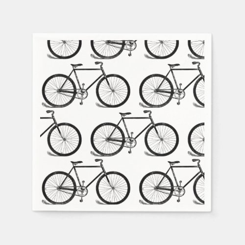 Antique Bicycles Vintage Bike Art CUSTOM BG COLOR Napkins