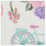 Antique Bicycles with Flowers in Basket Customize Fabric