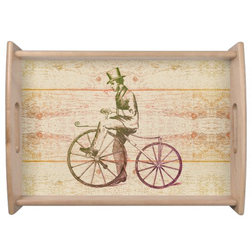 Antique Bike and Rider Serving Tray