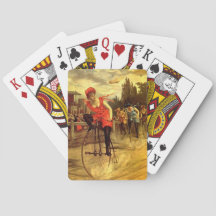 Antique Bike cycling Race Woman Bicycle Deck Gift