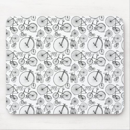Antique Bikes  Bicycles Pattern CUSTOM COLOR Mouse Pad