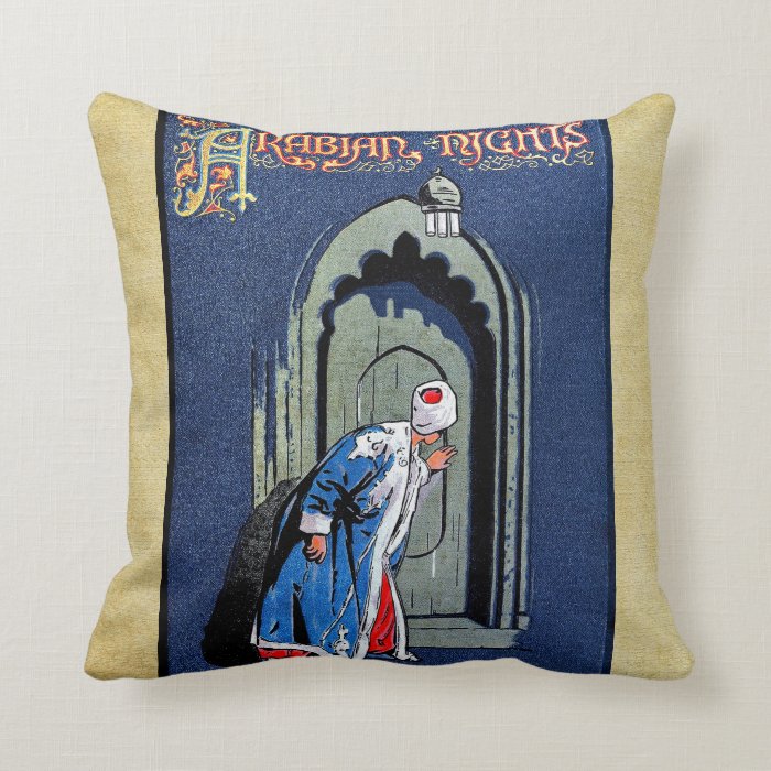 Antique Binding Design Arabian Nights Book Cover Pillow