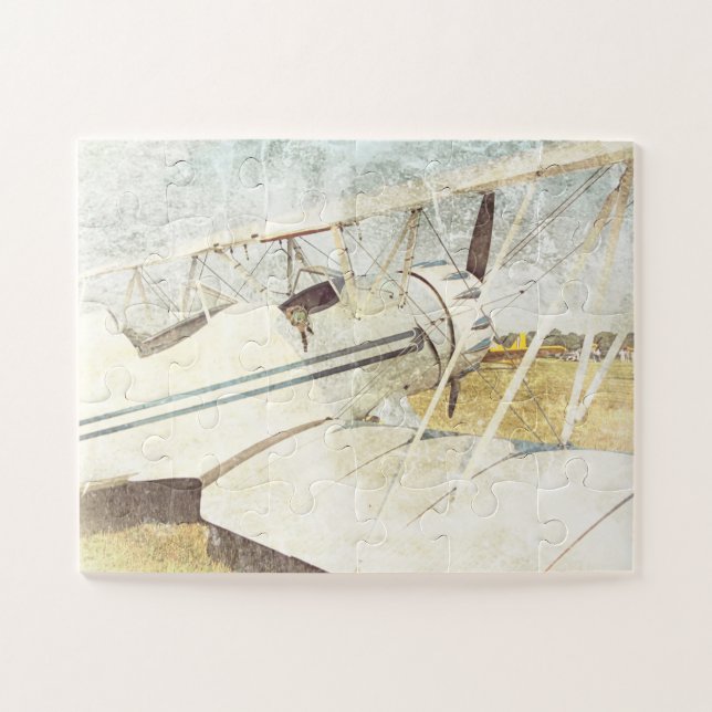 Antique Biplane Airplane Oversized Jigsaw Puzzle (Horizontal)