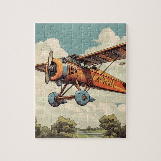 Antique Biplane Airplane Oversized Jigsaw Puzzle (Vertical)
