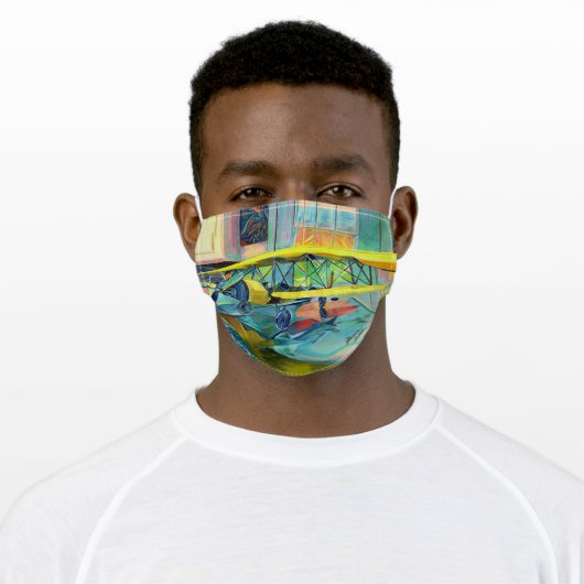 Antique Biplane Custom Art Face Mask (Worn)