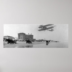 Antique Biplane over Daytona Beach, Florida, 1911 Poster