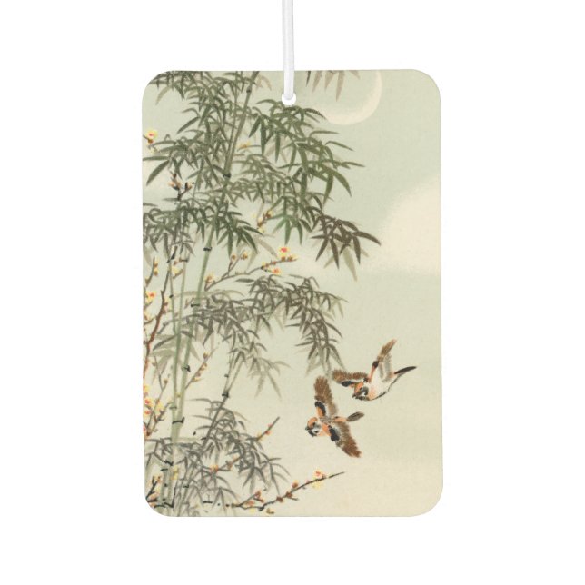 Antique Birds Asian Garden Bamboo Sparrows Air Freshener (Front)