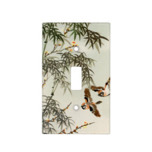 Antique Birds Asian Garden Bamboo Sparrows Light Switch Cover