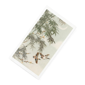 Antique Birds Asian Garden Bamboo Sparrows Paper Guest Towels