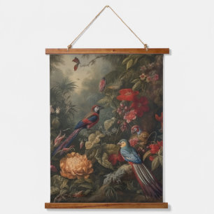 Antique Birds in Paradise Botanical Wall Mural Hanging Tapestry