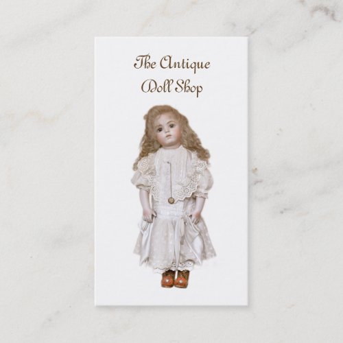 Antique doll business card