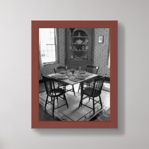 Antique Black And White  Photo Dining Room Table Framed Art