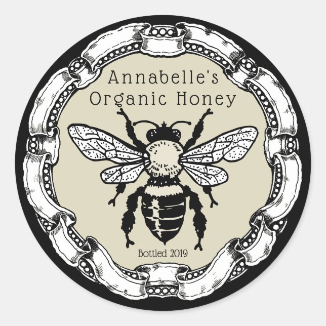 Antique Black Frame Honey Label (Front)