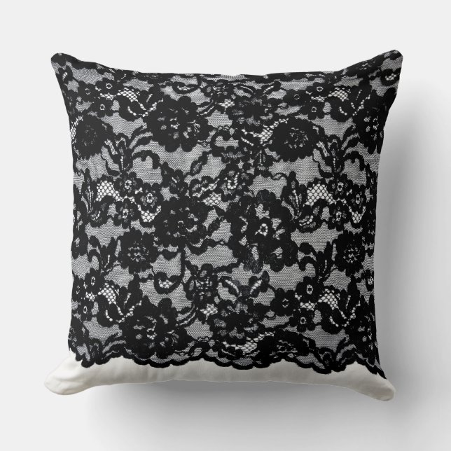 Antique Black Lace Collection: Decorative Pillow (Front)