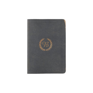 Antique Black Leather Book Look Passport Wallet Holder