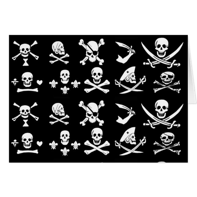 ANTIQUE BLACK PIRATE BANNERS AND TREASURE MAPS (Front Horizontal)