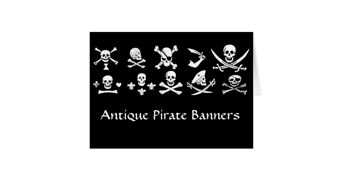 ANTIQUE BLACK PIRATE BANNERS AND TREASURE MAPS | Zazzle