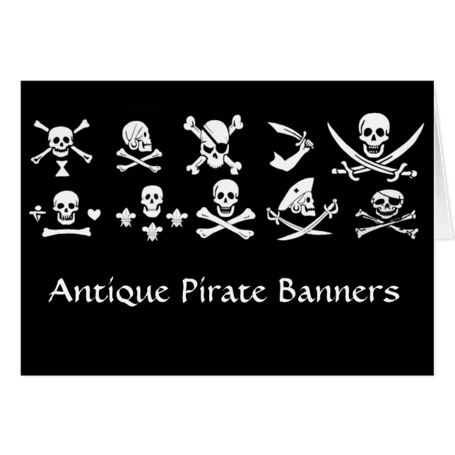 ANTIQUE BLACK PIRATE BANNERS AND TREASURE MAPS | Zazzle